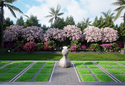 Elegant lobby with chandelier